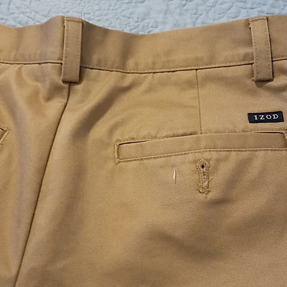 Men cuffed khaki pants